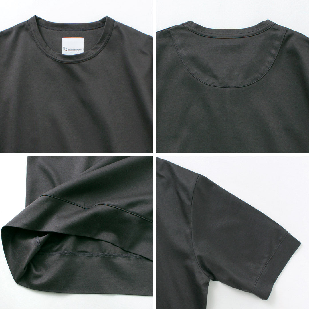 RE MADE IN TOKYO JAPAN(アールイー) ハーフスリーブ ワイドドレスTシャツ
