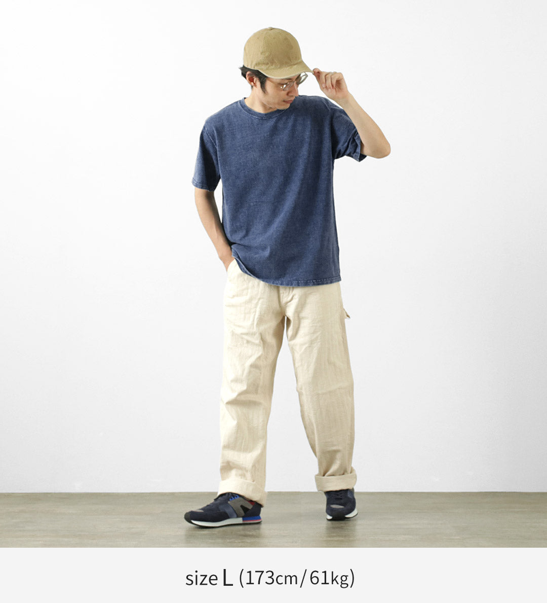 GOOD ON(グッドオン) ショートスリーブ ヘビークルーネックTシャツ インディゴシェーブ 半袖 ピグメントダイ 綿 コットン メンズ 日本製 GOST2109 IS S/S HVY CREW TEE