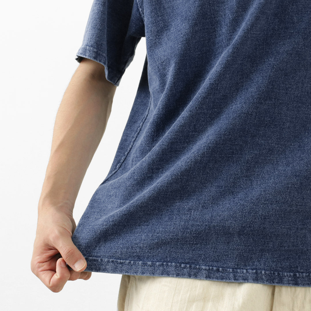 GOOD ON(グッドオン) ショートスリーブ ヘビークルーネックTシャツ インディゴシェーブ 半袖 ピグメントダイ 綿 コットン メンズ 日本製 GOST2109 IS S/S HVY CREW TEE