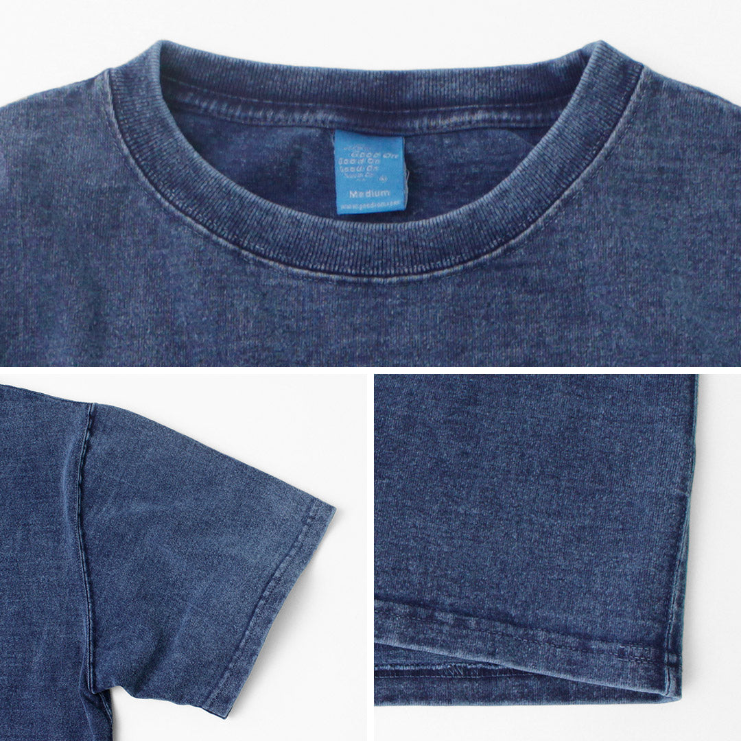 GOOD ON(グッドオン) ショートスリーブ ヘビークルーネックTシャツ インディゴシェーブ 半袖 ピグメントダイ 綿 コットン メンズ 日本製 GOST2109 IS S/S HVY CREW TEE