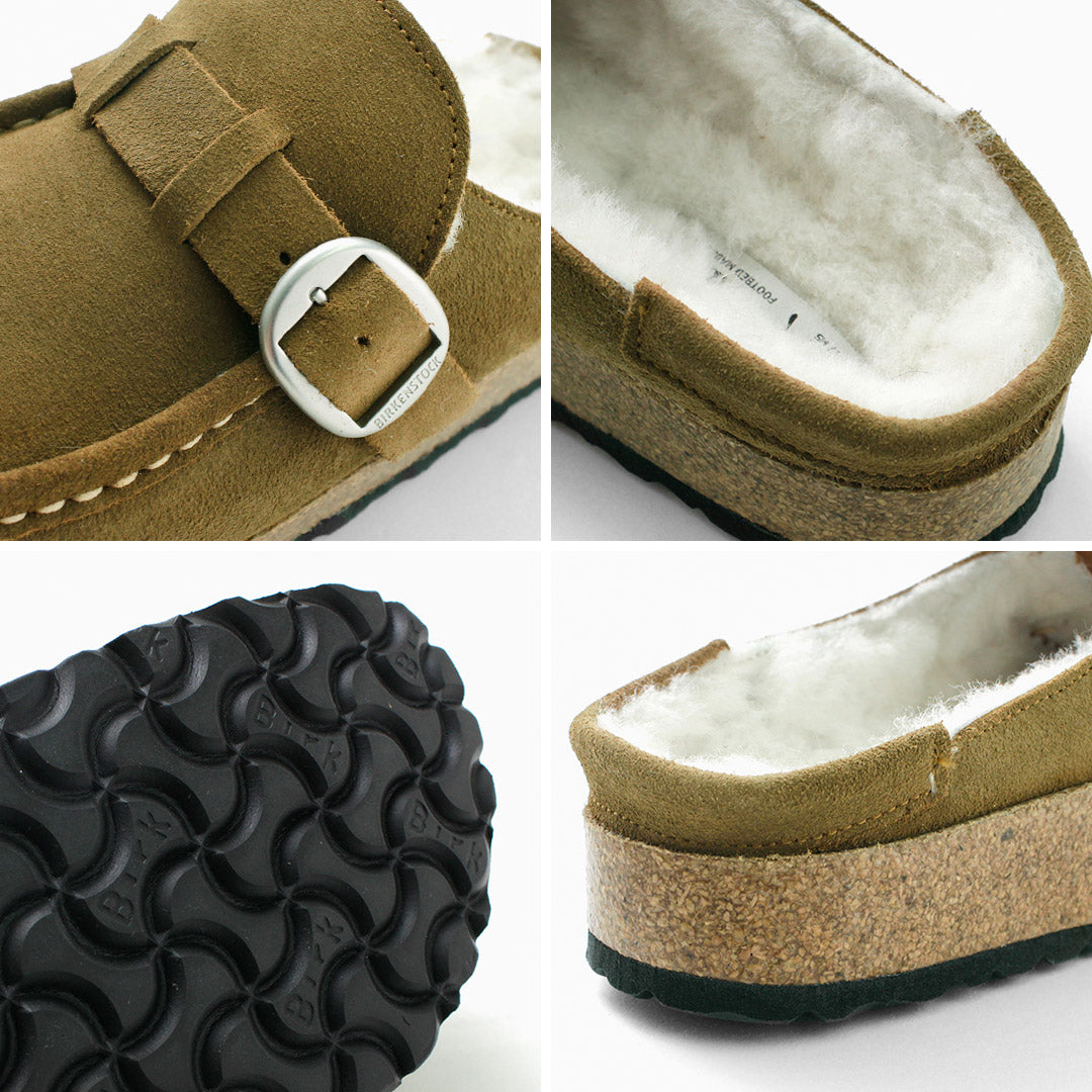 【50%OFF】BIRKENSTOCK(ビルケンシュトック) バックリー シアリング / スエードレザー ファー ベロアレザー ボア レディース 靴 シューズ サンダル 天然皮革 ナローフィット BUCKLEY SHEARLING SUEDE LEATHER/FUR【セール】