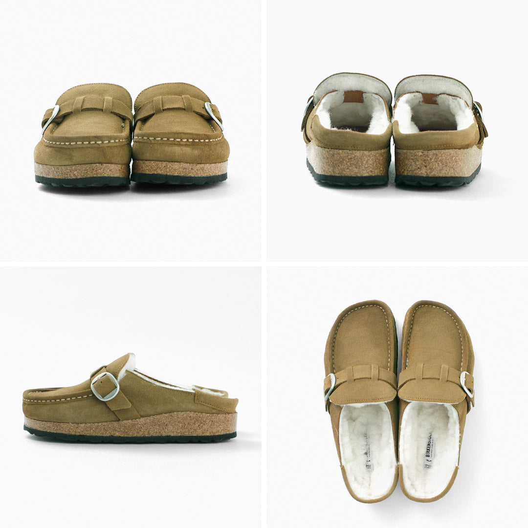 【50%OFF】BIRKENSTOCK(ビルケンシュトック) バックリー シアリング / スエードレザー ファー ベロアレザー ボア レディース 靴 シューズ サンダル 天然皮革 ナローフィット BUCKLEY SHEARLING SUEDE LEATHER/FUR【セール】