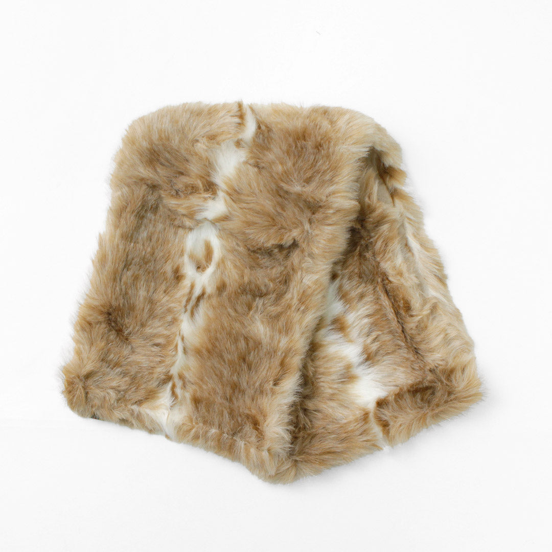 【40%OFF】TWEED MILL(ツイードミル) 29.5×176 フェイクファー ポケット付きスカーフ