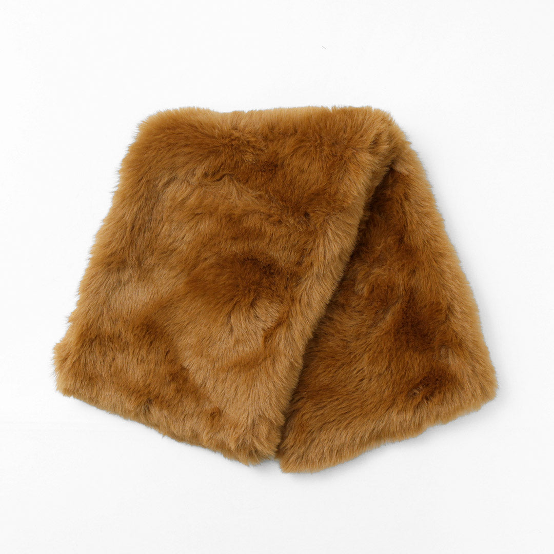 【40%OFF】TWEED MILL(ツイードミル) 29.5×176 フェイクファー ポケット付きスカーフ