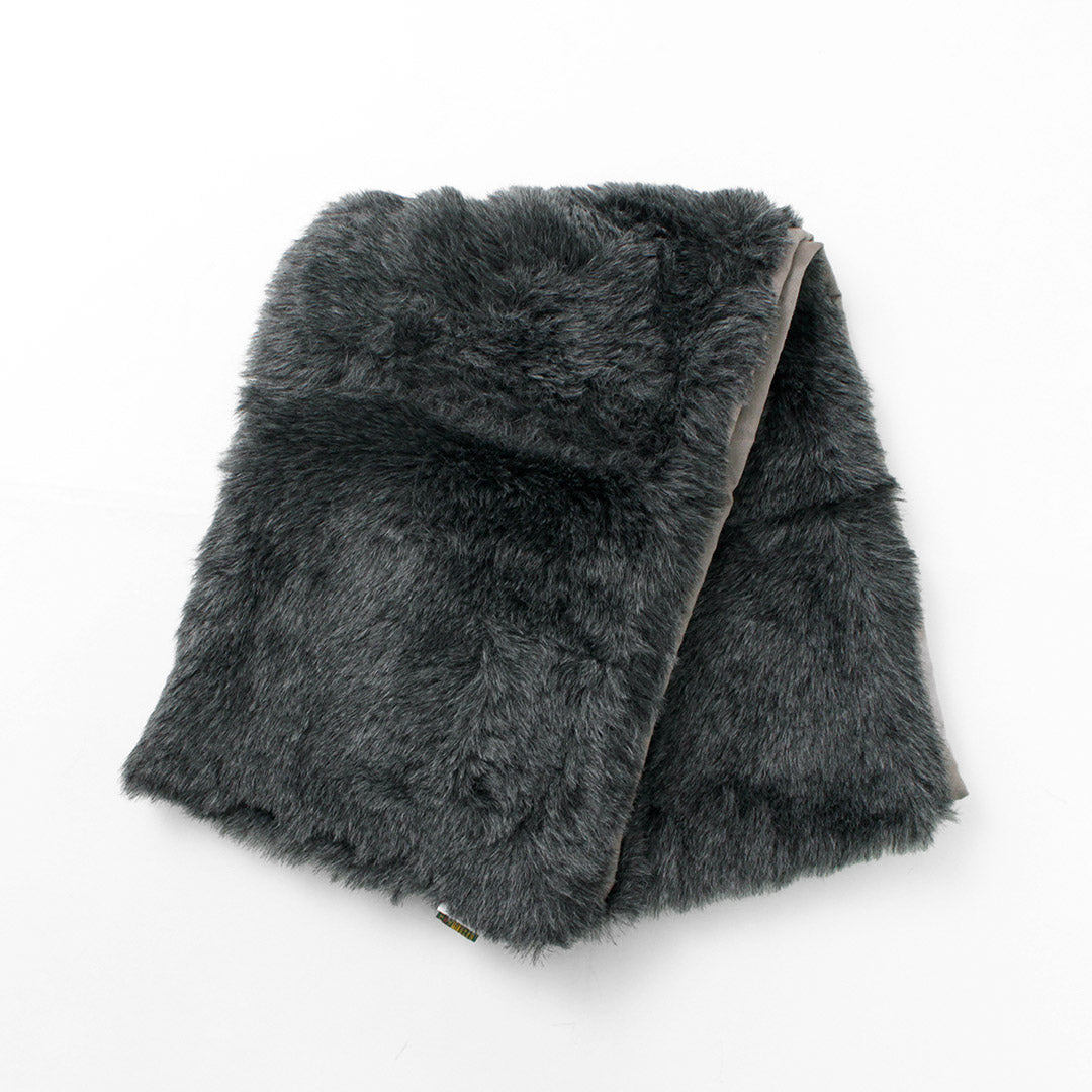 【40%OFF】TWEED MILL(ツイードミル) 29.5×176 フェイクファー ポケット付きスカーフ