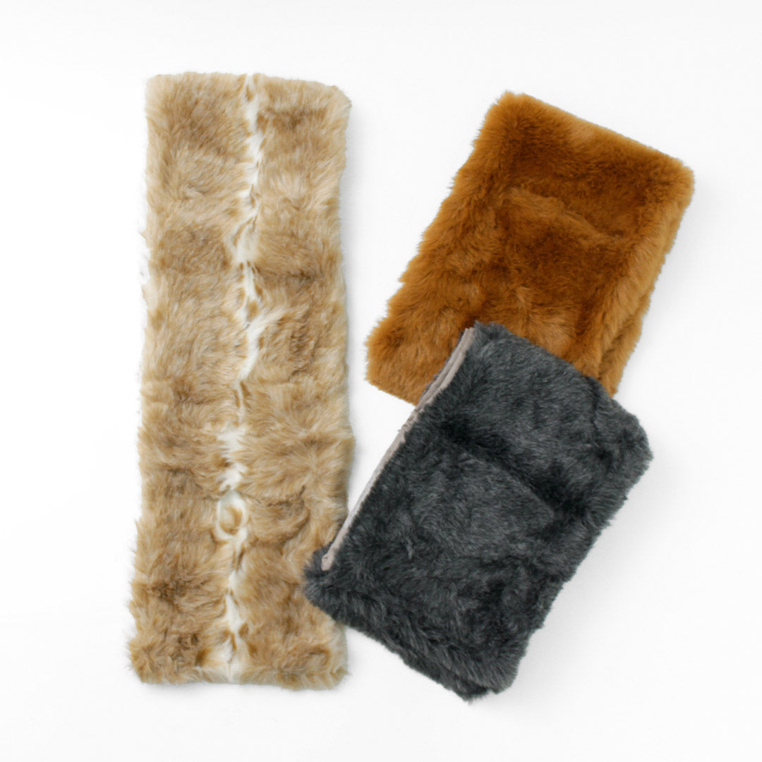 【40%OFF】TWEED MILL(ツイードミル) 29.5×176 フェイクファー ポケット付きスカーフ