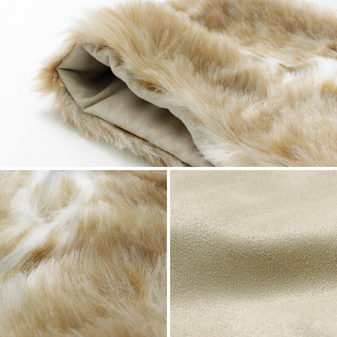 【40%OFF】TWEED MILL(ツイードミル) 29.5×176 フェイクファー ポケット付きスカーフ