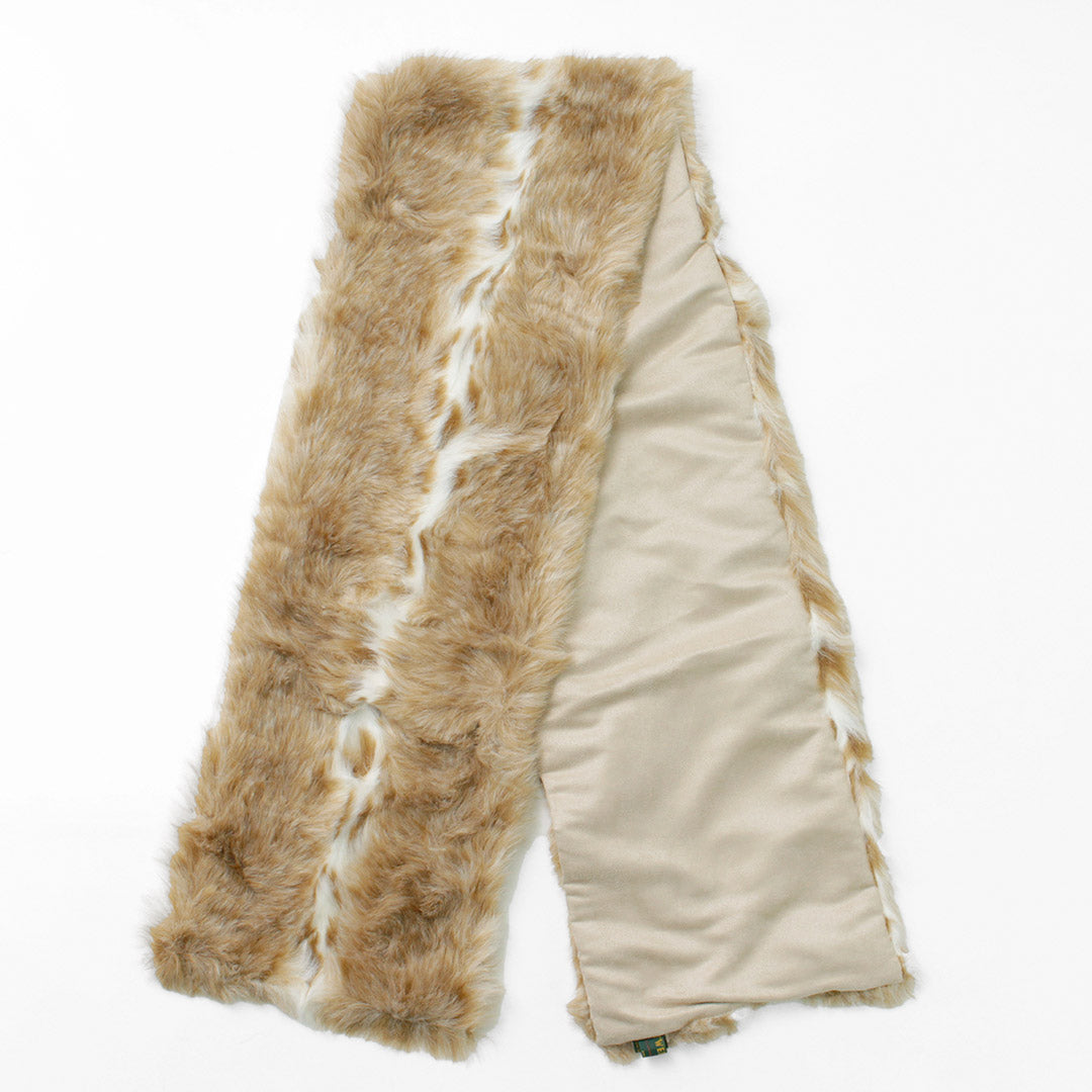 【40%OFF】TWEED MILL(ツイードミル) 29.5×176 フェイクファー ポケット付きスカーフ