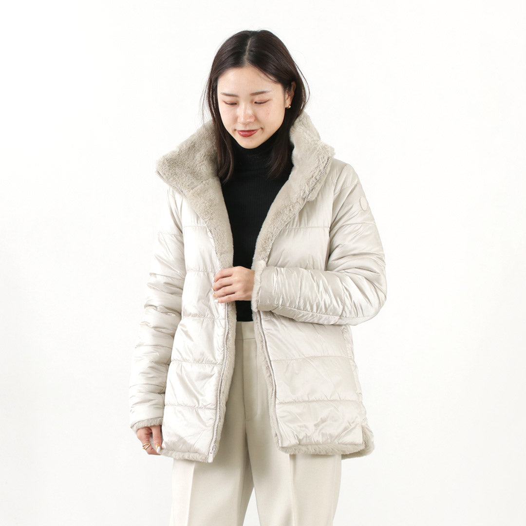 【30%OFF】SAVE THE DUCK(セーブザダック) ナタリー シンセティックダウン リバーシブル ファースタンドジャケット