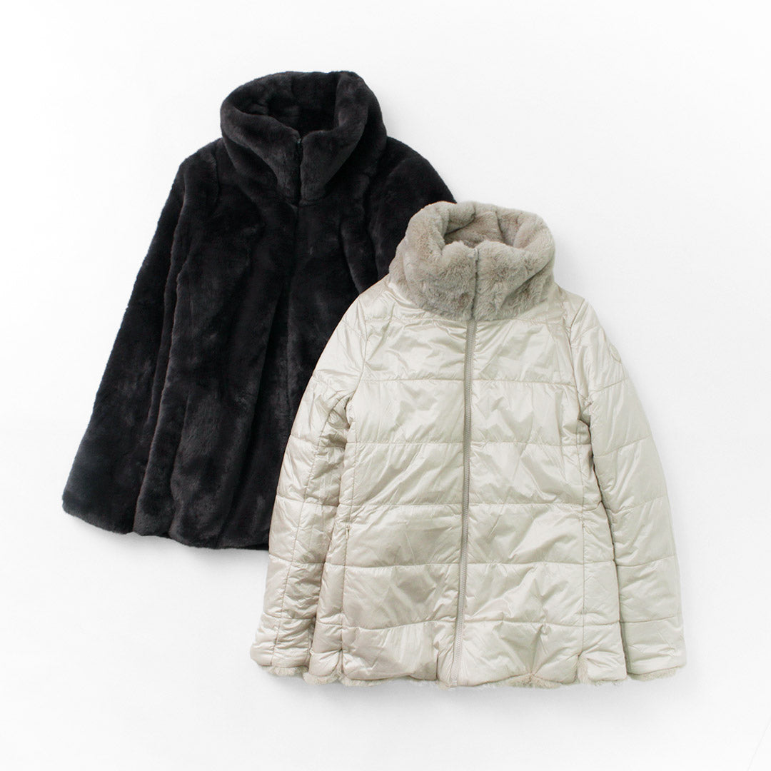 【30%OFF】SAVE THE DUCK(セーブザダック) ナタリー シンセティックダウン リバーシブル ファースタンドジャケット