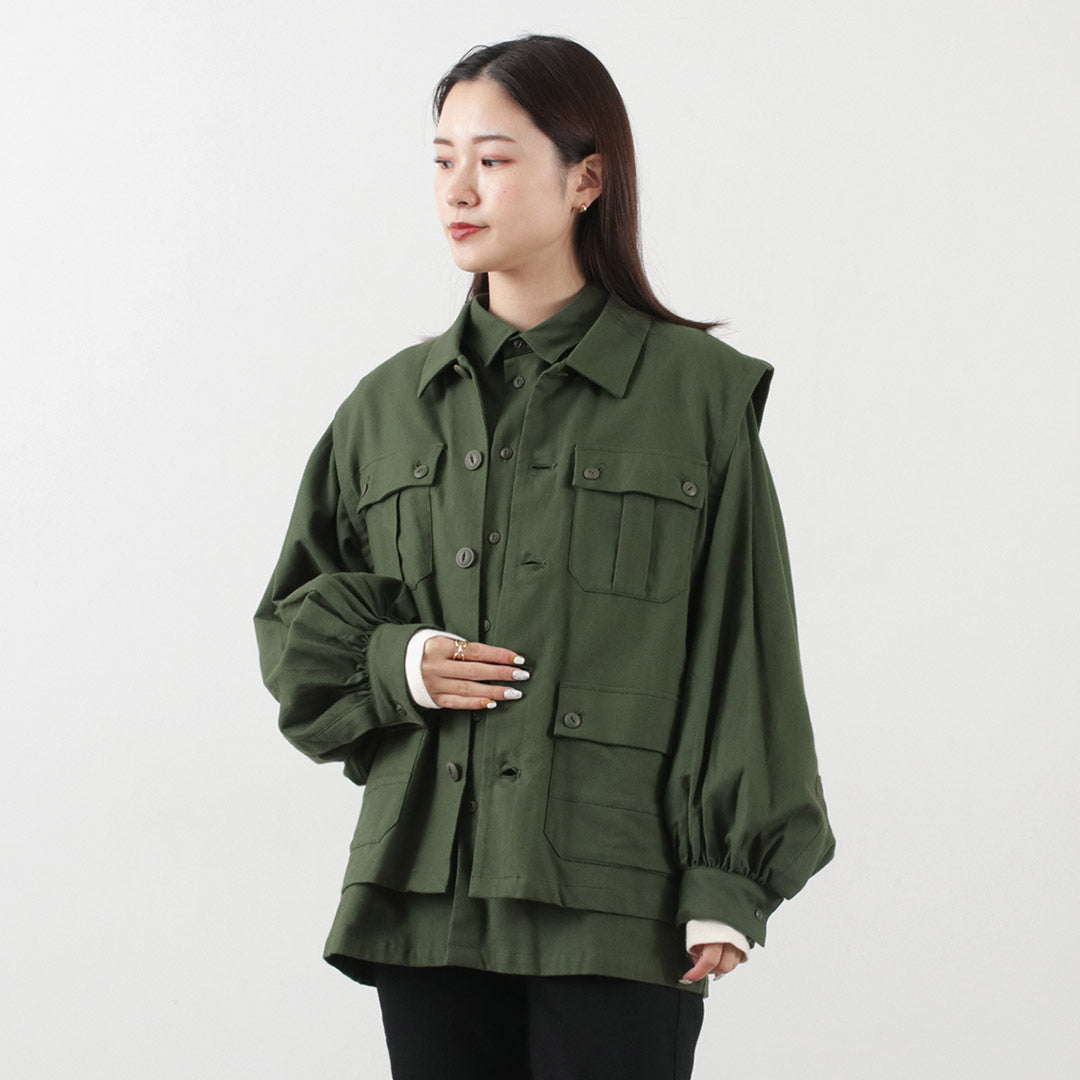 【30%OFF】F/CE.(エフシーイー) レイヤード コットンシャツブルゾン