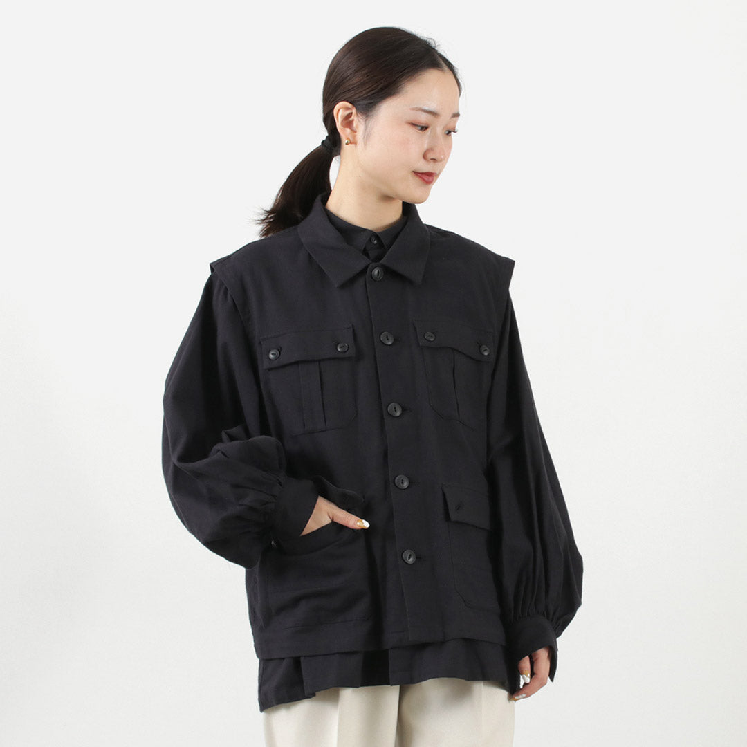 【30%OFF】F/CE.(エフシーイー) レイヤード コットンシャツブルゾン
