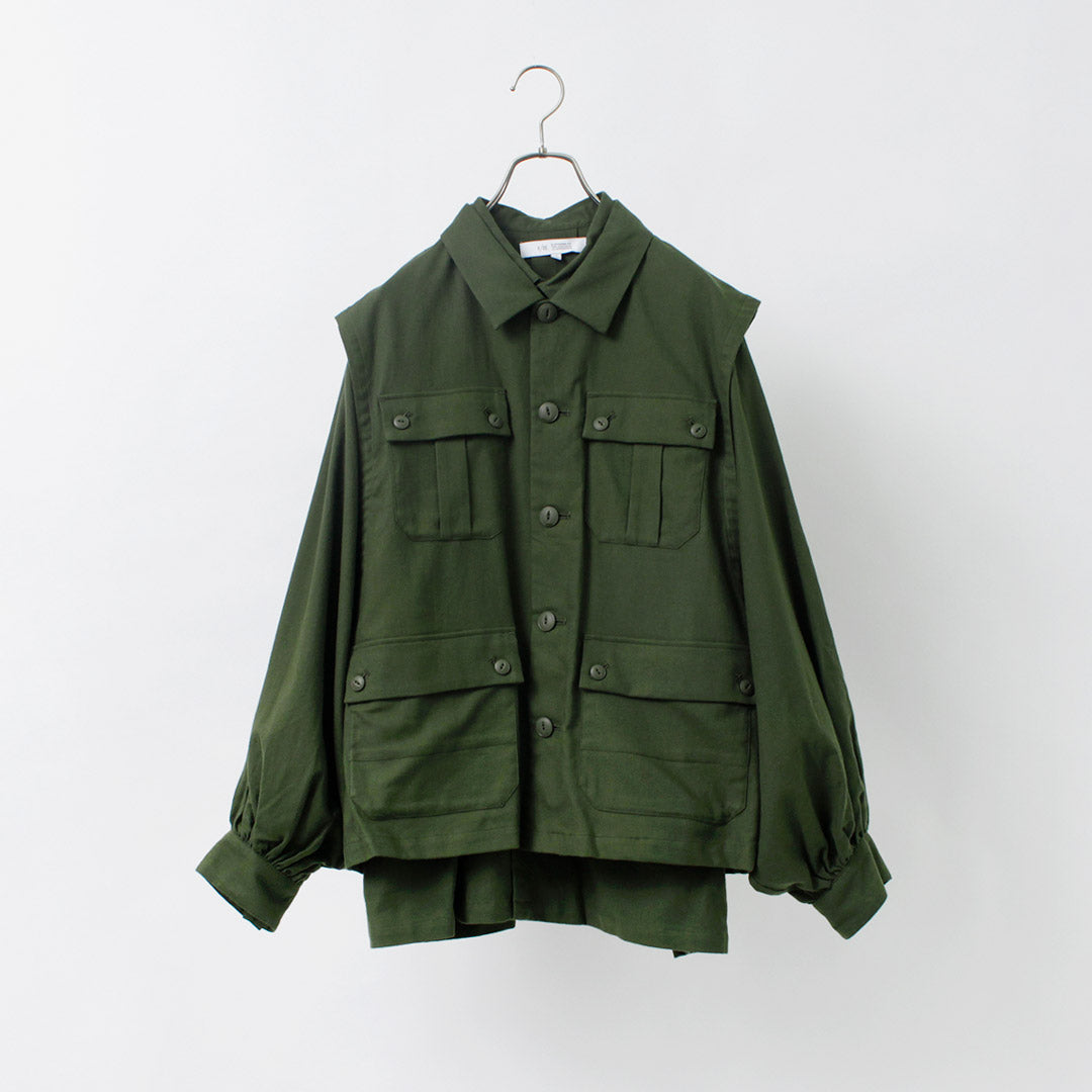【30%OFF】F/CE.(エフシーイー) レイヤード コットンシャツブルゾン