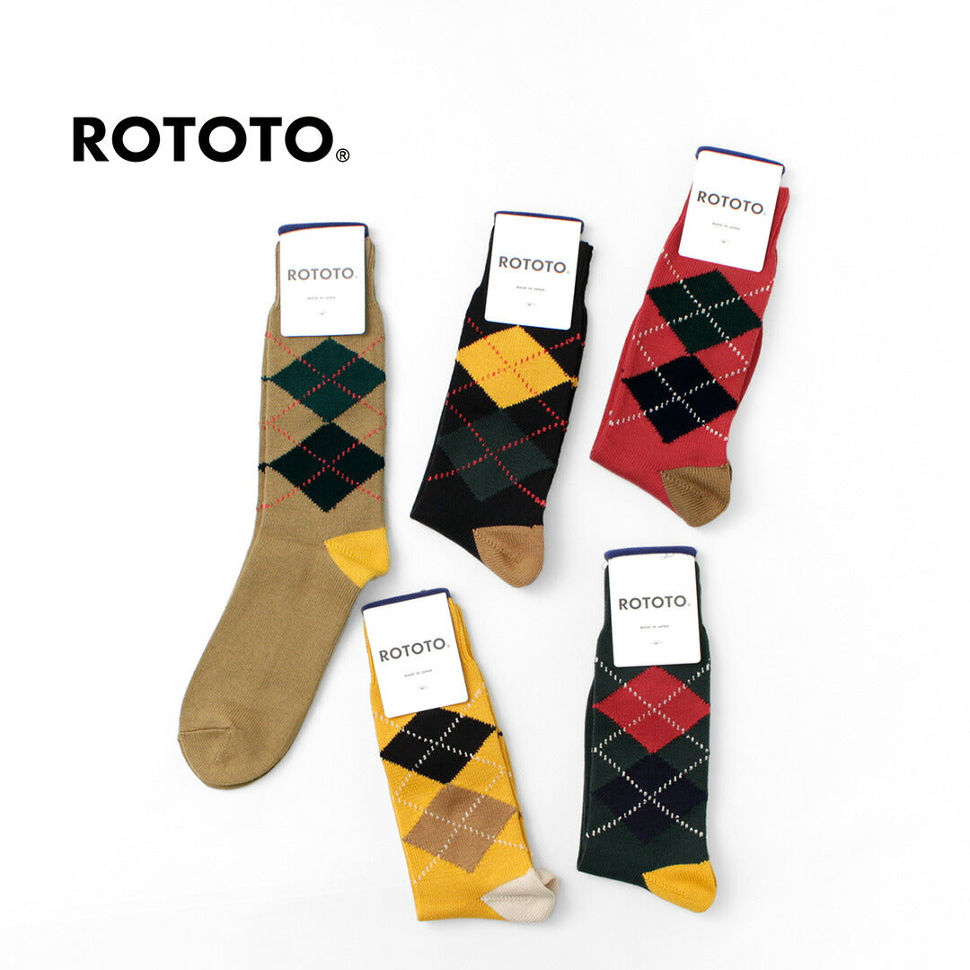 ROTOTO(ロトト) アーガイル クルーソックス