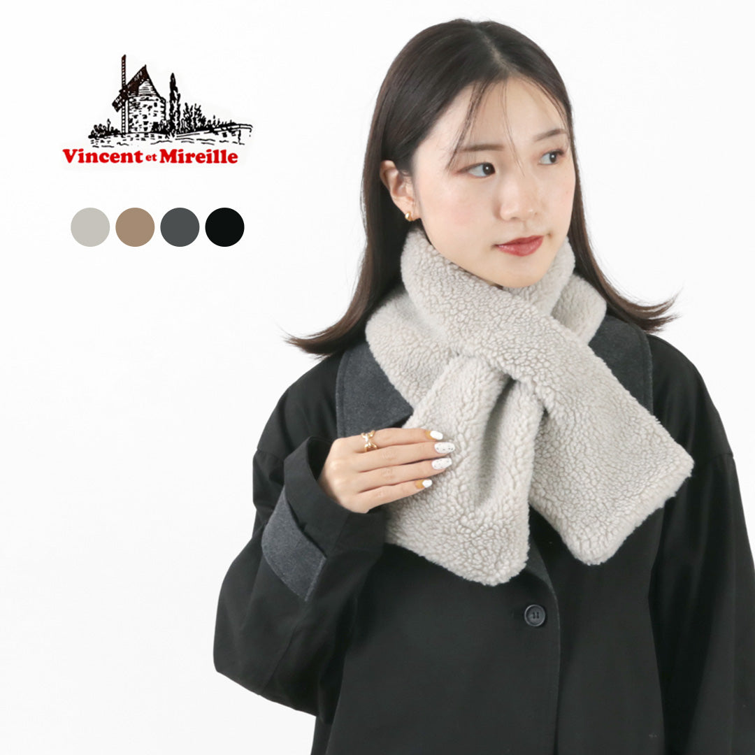 【50%OFF】VINCENT ET MIREILLE(ヴァンソン エ ミレイユ) ボア マフラー レディース ネックウォーマー 差し込み ショート 防寒 保温 ギフト プレゼント BOA MUFFLER【セール】