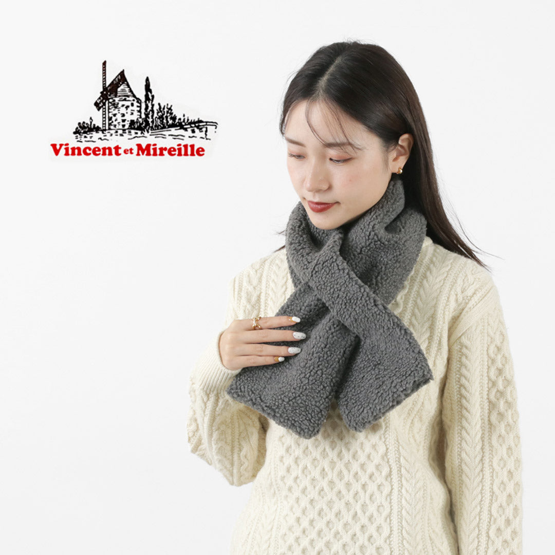【50%OFF】VINCENT ET MIREILLE(ヴァンソン エ ミレイユ) ボア マフラー レディース ネックウォーマー 差し込み ショート 防寒 保温 ギフト プレゼント BOA MUFFLER【セール】