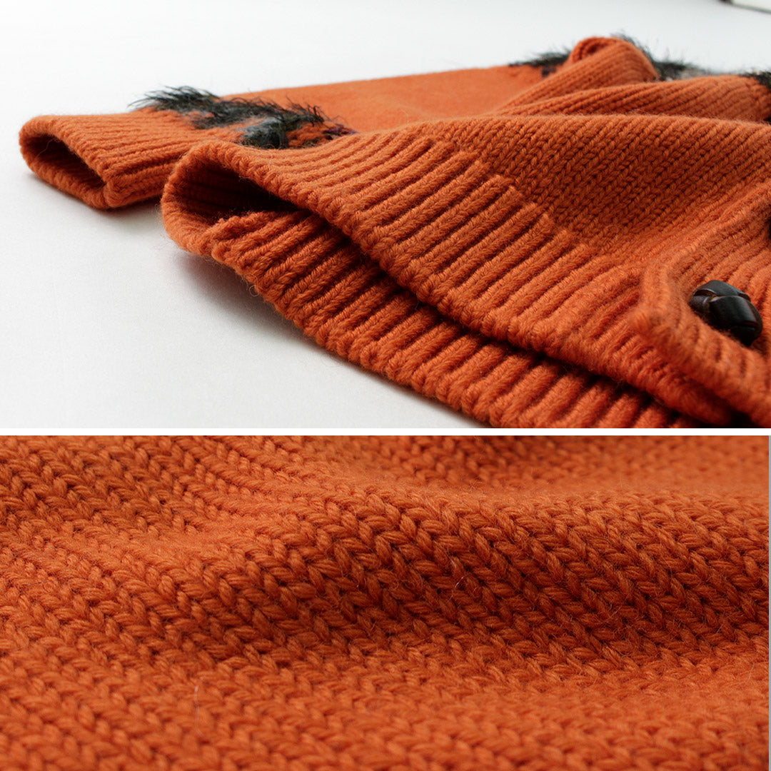 【30%OFF】COOHEM(コーヘン) ノルディック ニット カーディガン レディース ウール 刺繍 柄 厚手 日本製 ゆったり クルーネック 暖かい 北欧 米冨 YONETOMI KOHEN NORDIC KNIT C/D【セール】