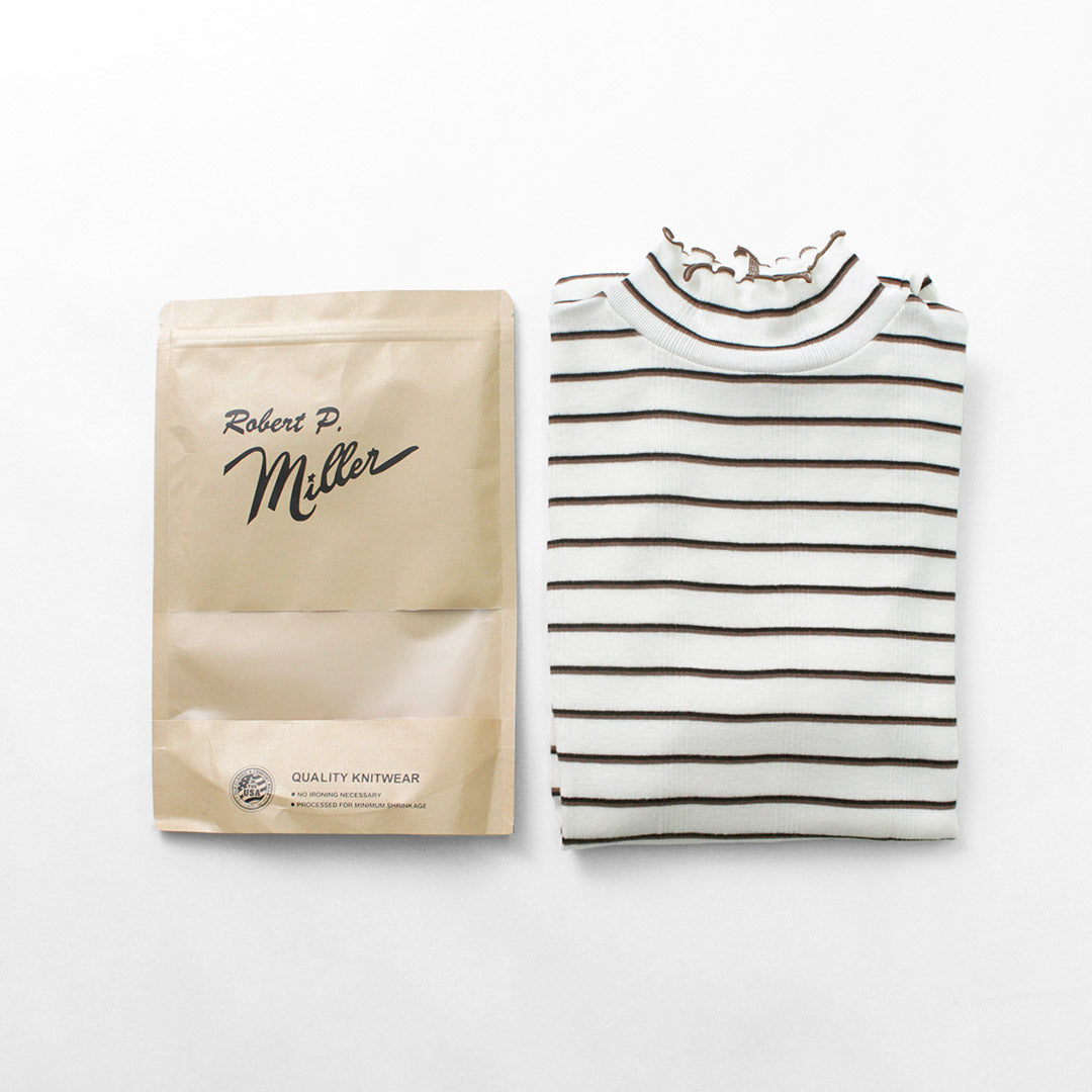 MILLER(ミラー) パネルリブ タートル ロングスリーブTEE 長袖 Tシャツ トップス インナー リブ ボーダー 綿 コットン レディース RM224-2041 PRIB TURTLE LS TEE