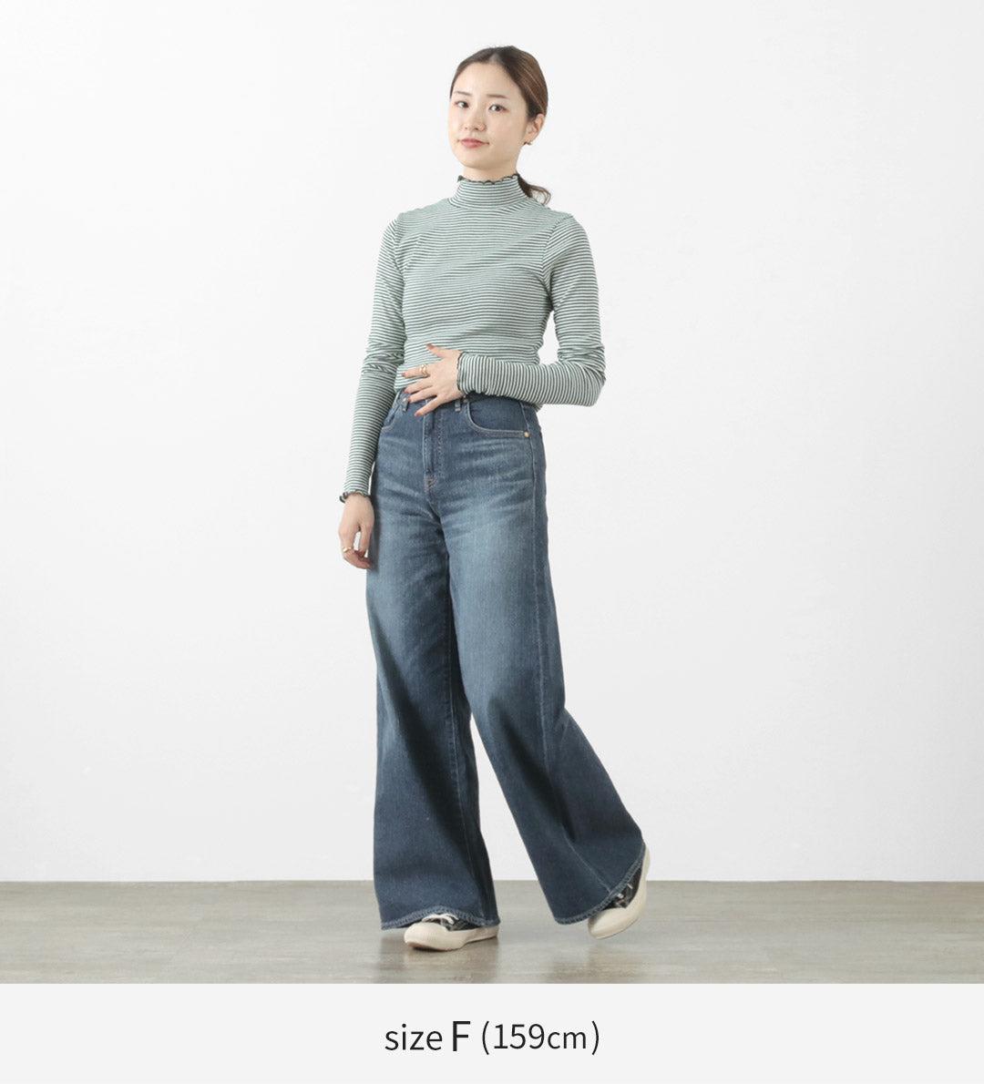 MILLER(ミラー) パネルリブ タートル ロングスリーブTEE 長袖 Tシャツ トップス インナー リブ ボーダー 綿 コットン レディース RM224-2041 PRIB TURTLE LS TEE