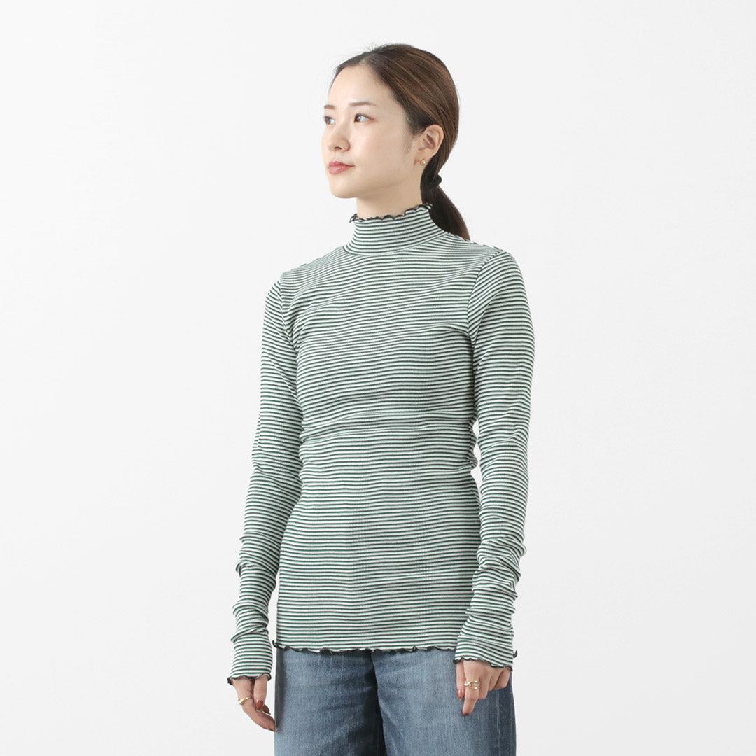 MILLER(ミラー) パネルリブ タートル ロングスリーブTEE 長袖 Tシャツ トップス インナー リブ ボーダー 綿 コットン レディース RM224-2041 PRIB TURTLE LS TEE