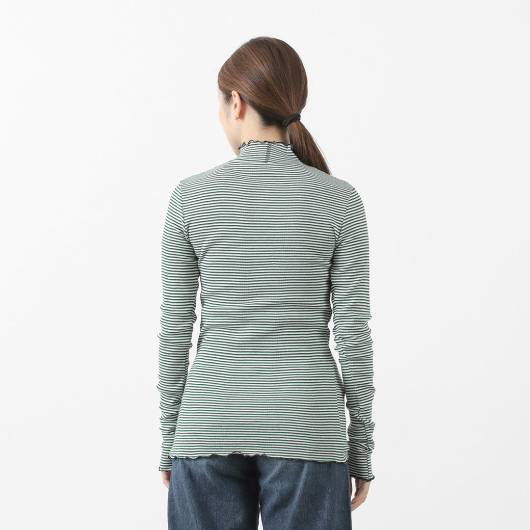 MILLER(ミラー) パネルリブ タートル ロングスリーブTEE 長袖 Tシャツ トップス インナー リブ ボーダー 綿 コットン レディース RM224-2041 PRIB TURTLE LS TEE