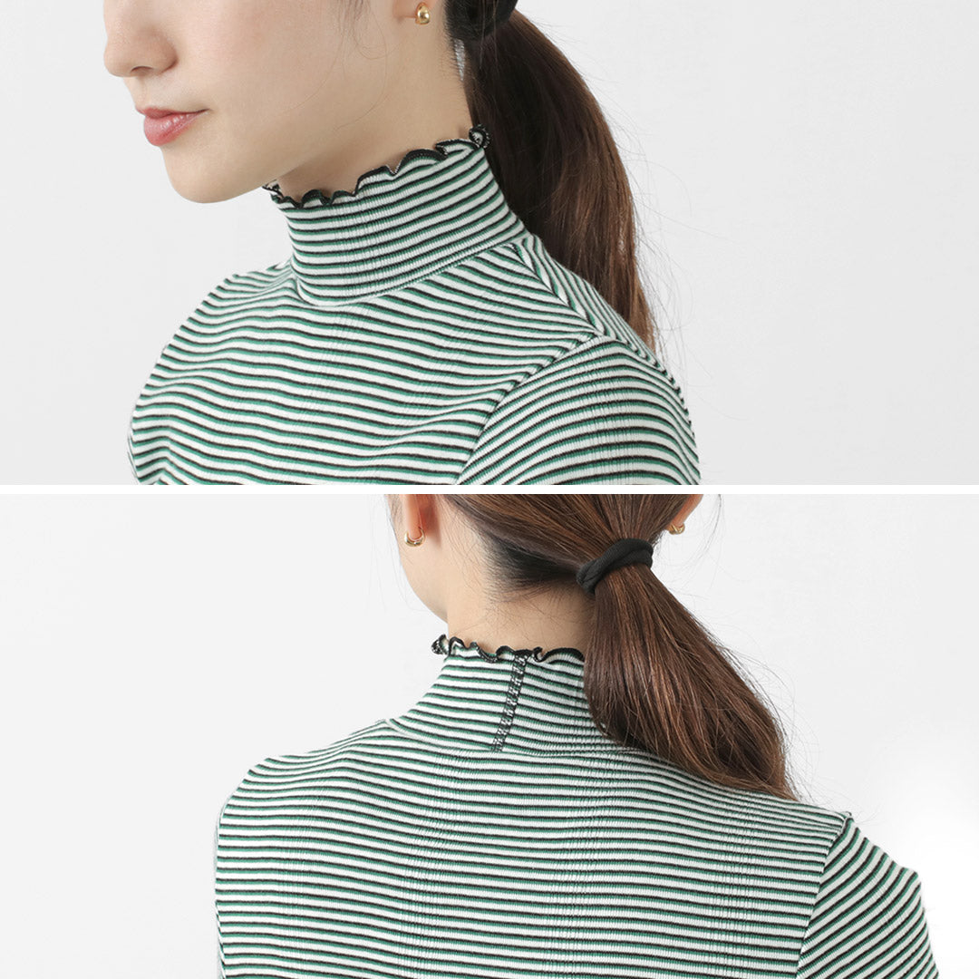 MILLER(ミラー) パネルリブ タートル ロングスリーブTEE 長袖 Tシャツ トップス インナー リブ ボーダー 綿 コットン レディース RM224-2041 PRIB TURTLE LS TEE