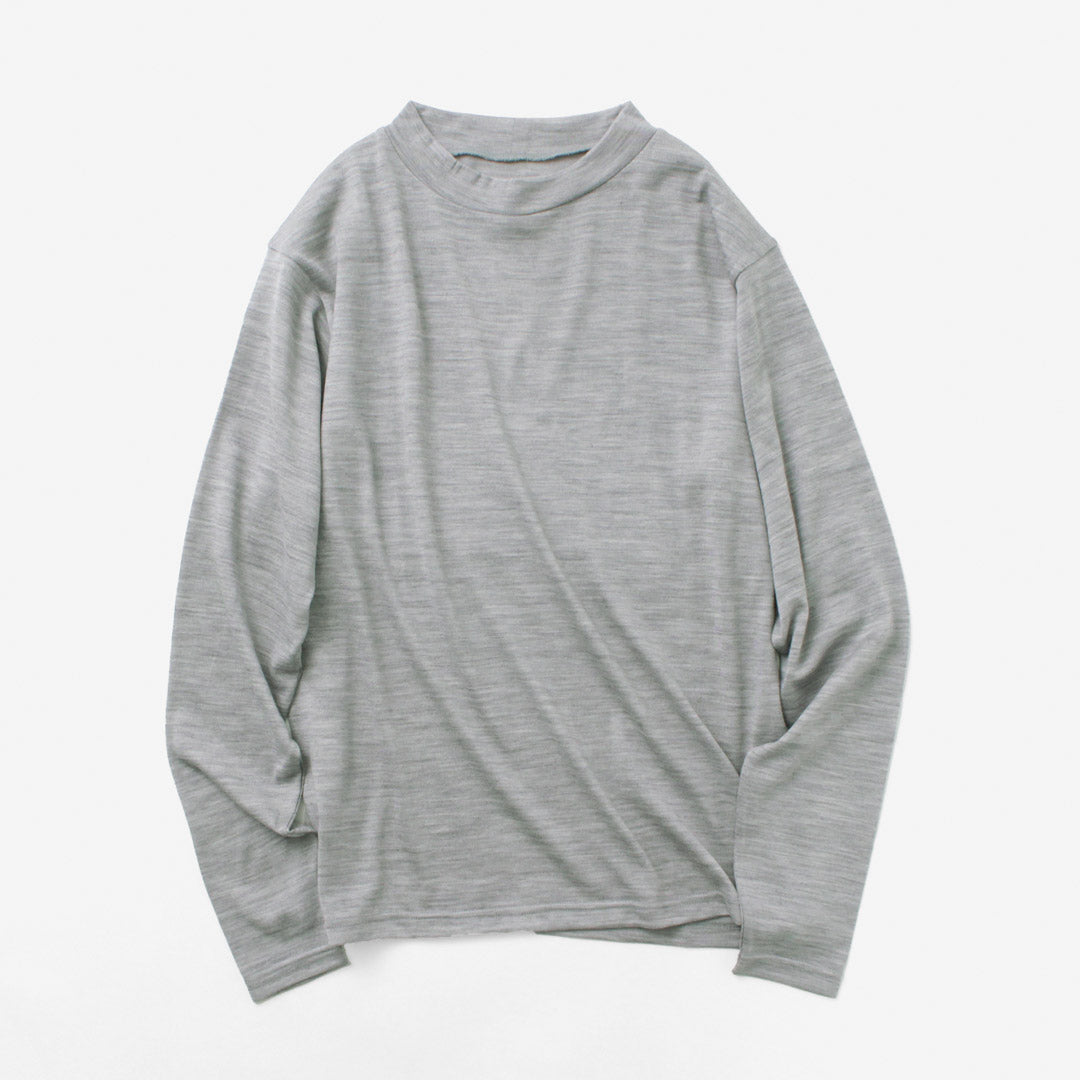 【50%OFF】LAITERIE(レイトリー) WOOL天竺 モックネック プルオーバー レディース トップス カットソー 長袖 インナー 日本製【セール】