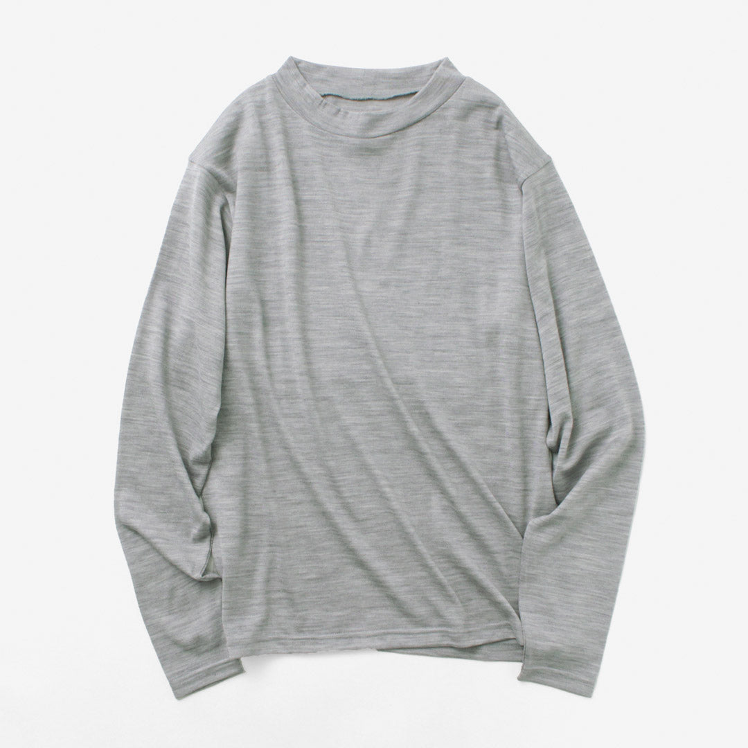 【50%OFF】LAITERIE(レイトリー) WOOL天竺 モックネック プルオーバー レディース トップス カットソー 長袖 インナー 日本製【セール】