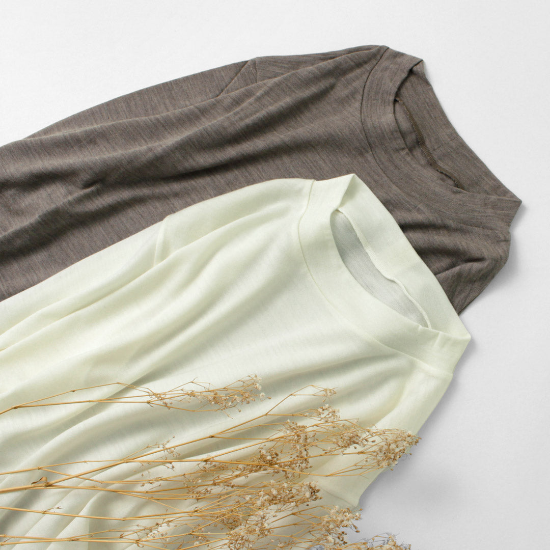 【50%OFF】LAITERIE(レイトリー) WOOL天竺 モックネック プルオーバー レディース トップス カットソー 長袖 インナー 日本製【セール】