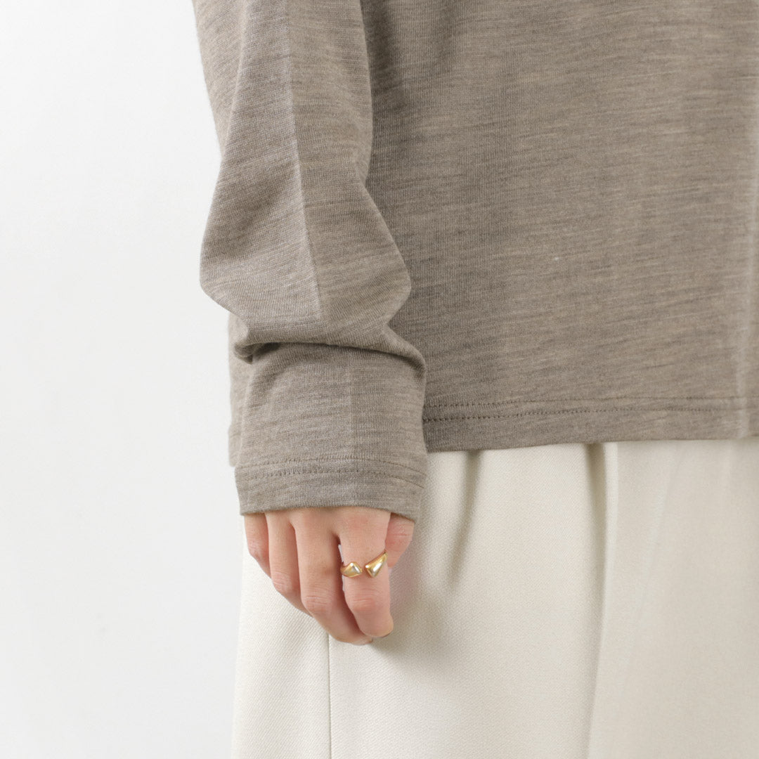 【50%OFF】LAITERIE(レイトリー) WOOL天竺 モックネック プルオーバー レディース トップス カットソー 長袖 インナー 日本製【セール】