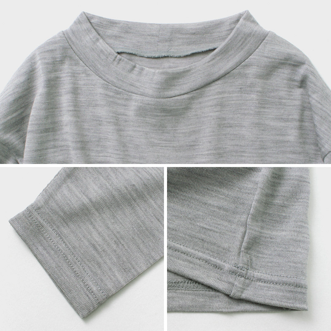 【50%OFF】LAITERIE(レイトリー) WOOL天竺 モックネック プルオーバー レディース トップス カットソー 長袖 インナー 日本製【セール】