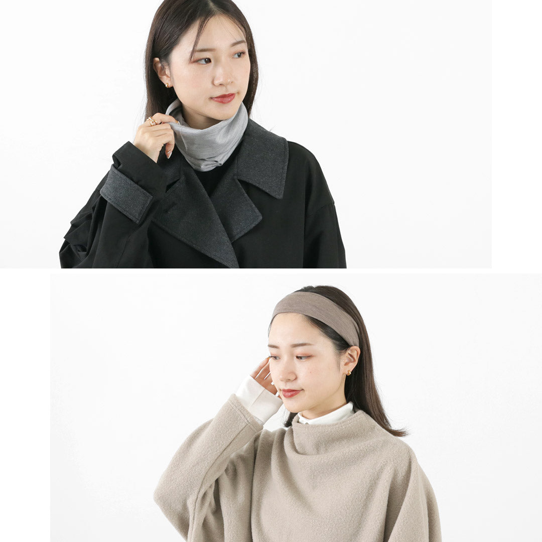 【50%OFF】LAITERIE(レイトリー) WOOL天竺 マルチネックウォーマー マフラー スヌード ヘアバンド レディース 薄手 メリノウール【セール】