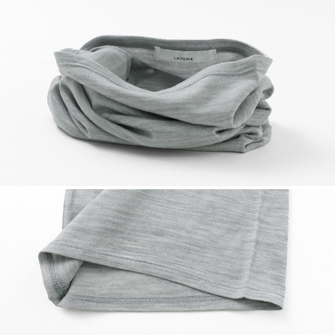 【50%OFF】LAITERIE(レイトリー) WOOL天竺 マルチネックウォーマー マフラー スヌード ヘアバンド レディース 薄手 メリノウール【セール】