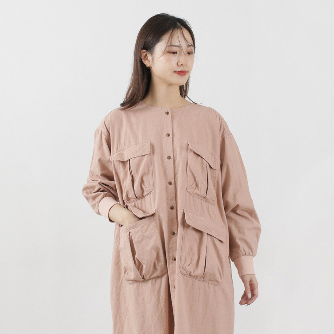 【30%OFF】TUMUGU(ツムグ) ナチュラルピーチワッシャービエラ コートワンピース