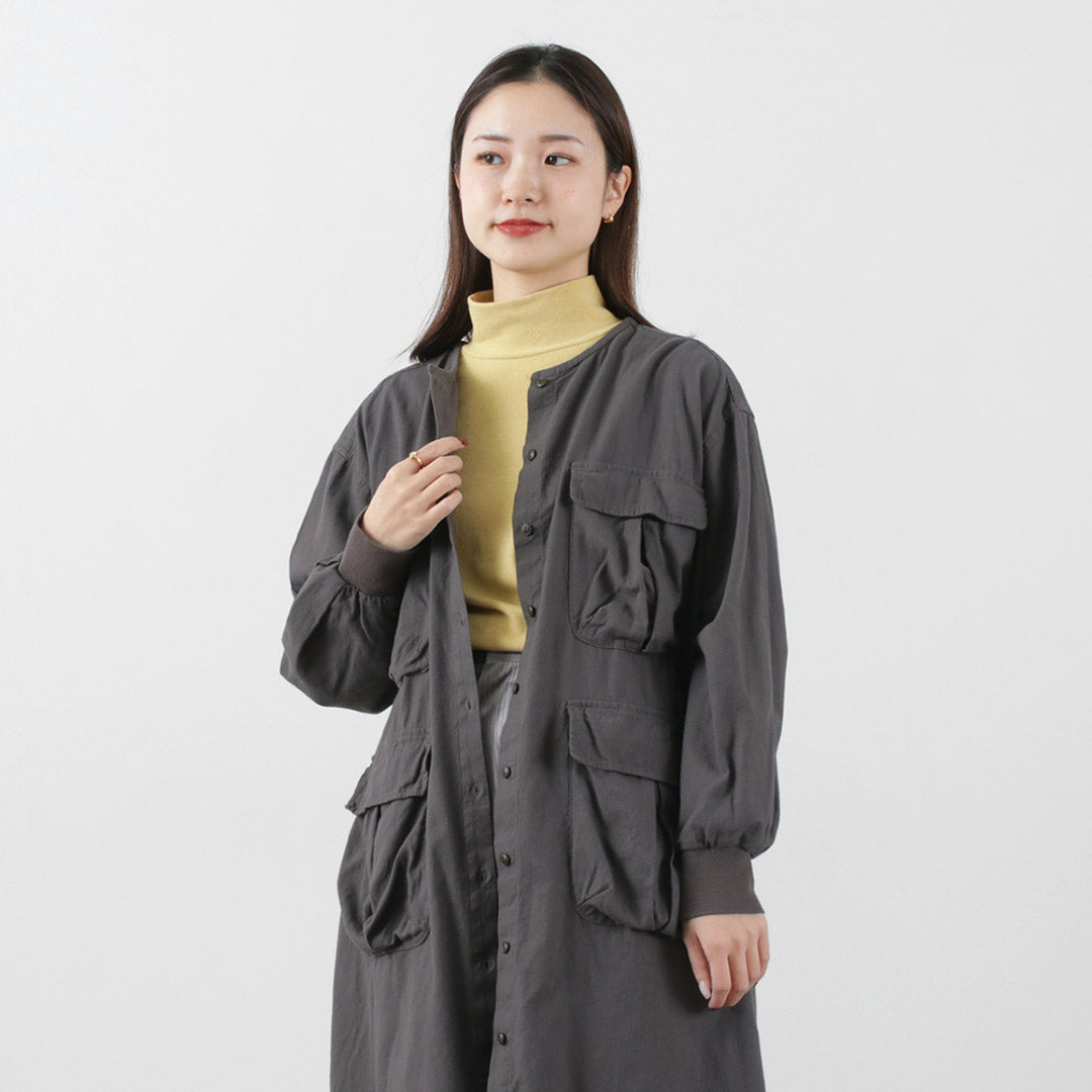 【30%OFF】TUMUGU(ツムグ) ナチュラルピーチワッシャービエラ コートワンピース