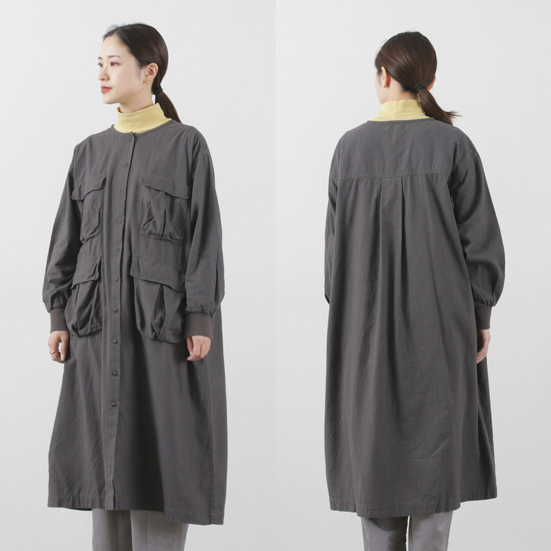 【30%OFF】TUMUGU(ツムグ) ナチュラルピーチワッシャービエラ コートワンピース