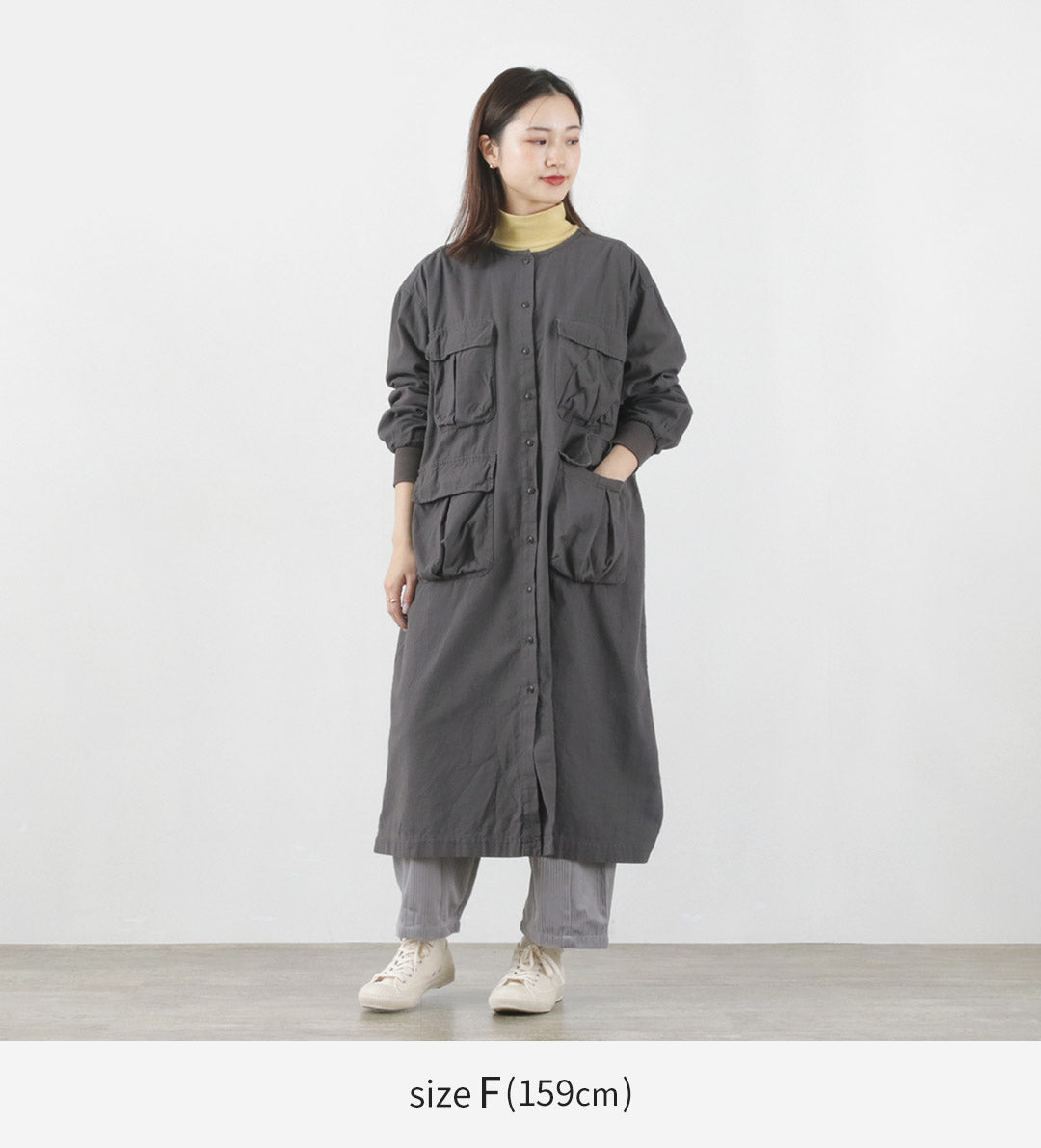 【30%OFF】TUMUGU(ツムグ) ナチュラルピーチワッシャービエラ コートワンピース