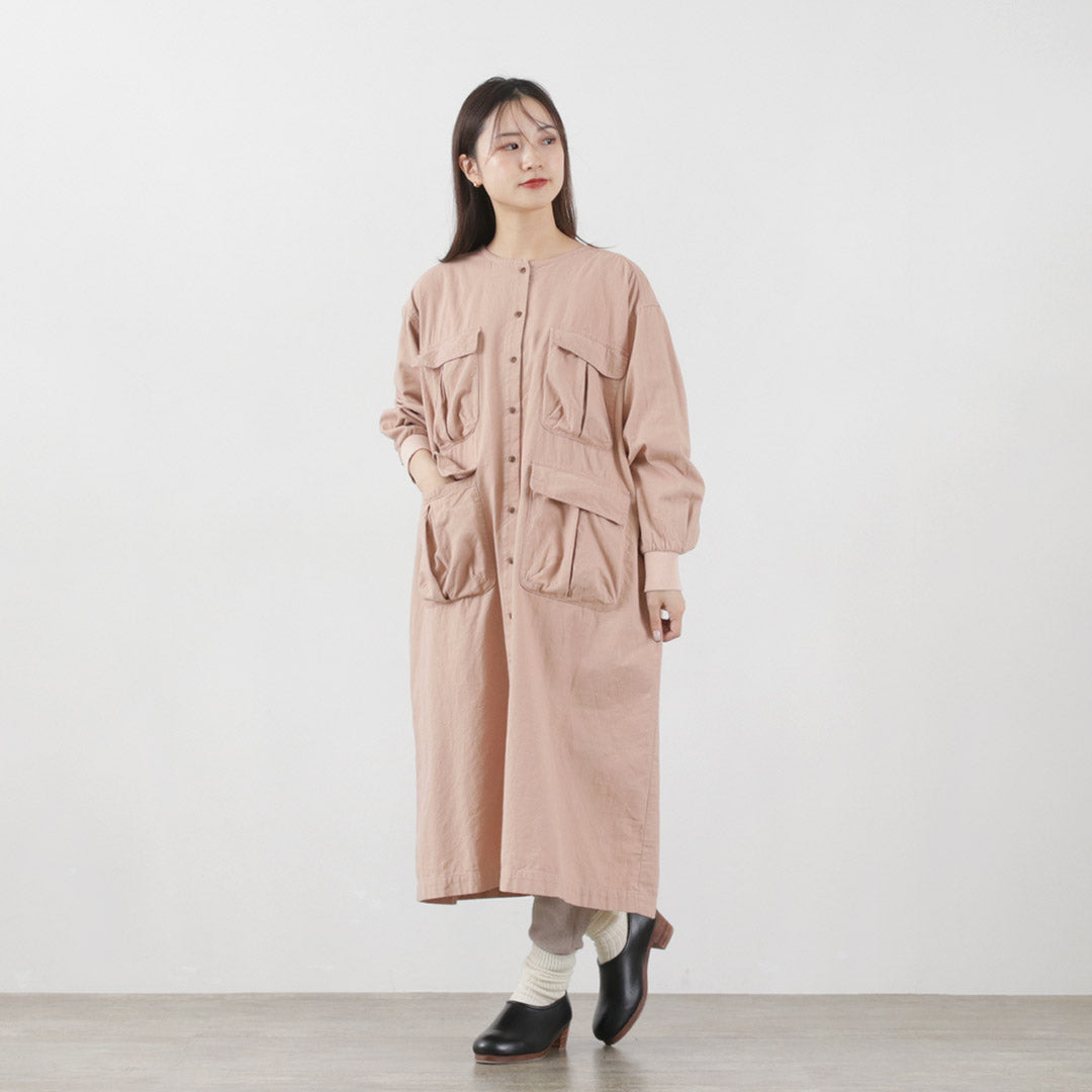 【30%OFF】TUMUGU(ツムグ) ナチュラルピーチワッシャービエラ コートワンピース