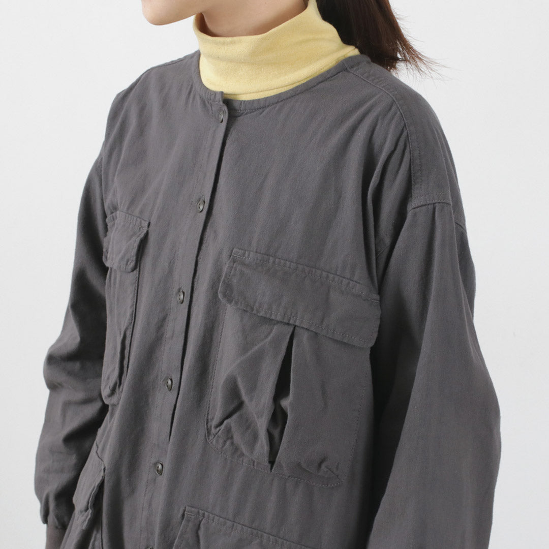 【30%OFF】TUMUGU(ツムグ) ナチュラルピーチワッシャービエラ コートワンピース