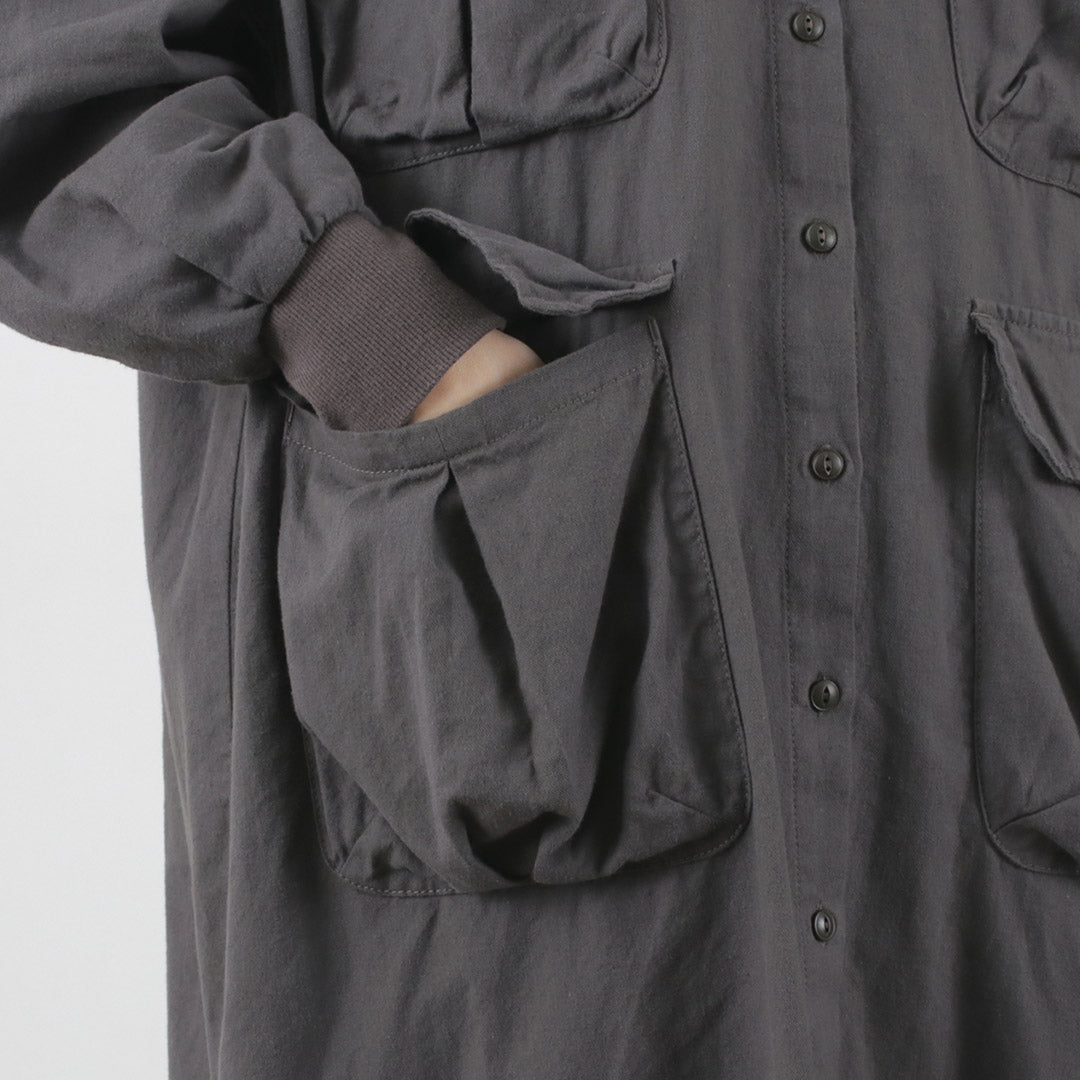 【30%OFF】TUMUGU(ツムグ) ナチュラルピーチワッシャービエラ コートワンピース