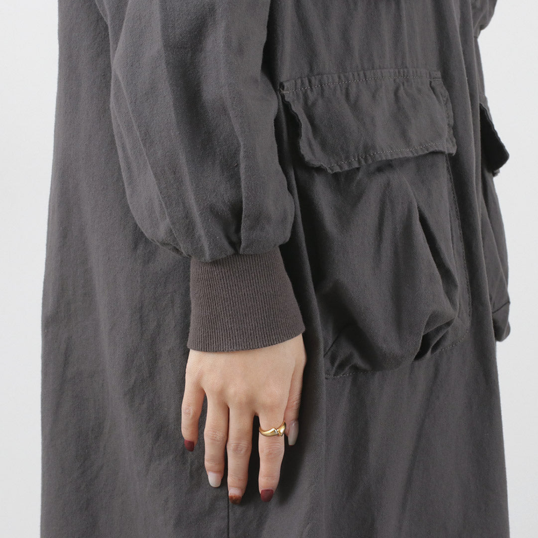 【30%OFF】TUMUGU(ツムグ) ナチュラルピーチワッシャービエラ コートワンピース