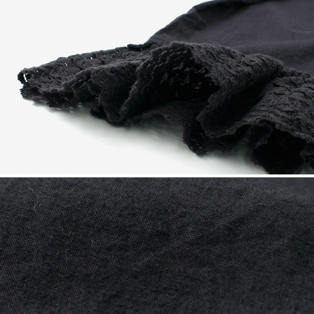 【40%OFF】TUMUGU(ツムグ) コットンキャンブリック起毛 2WAY 裾レース ブラウス