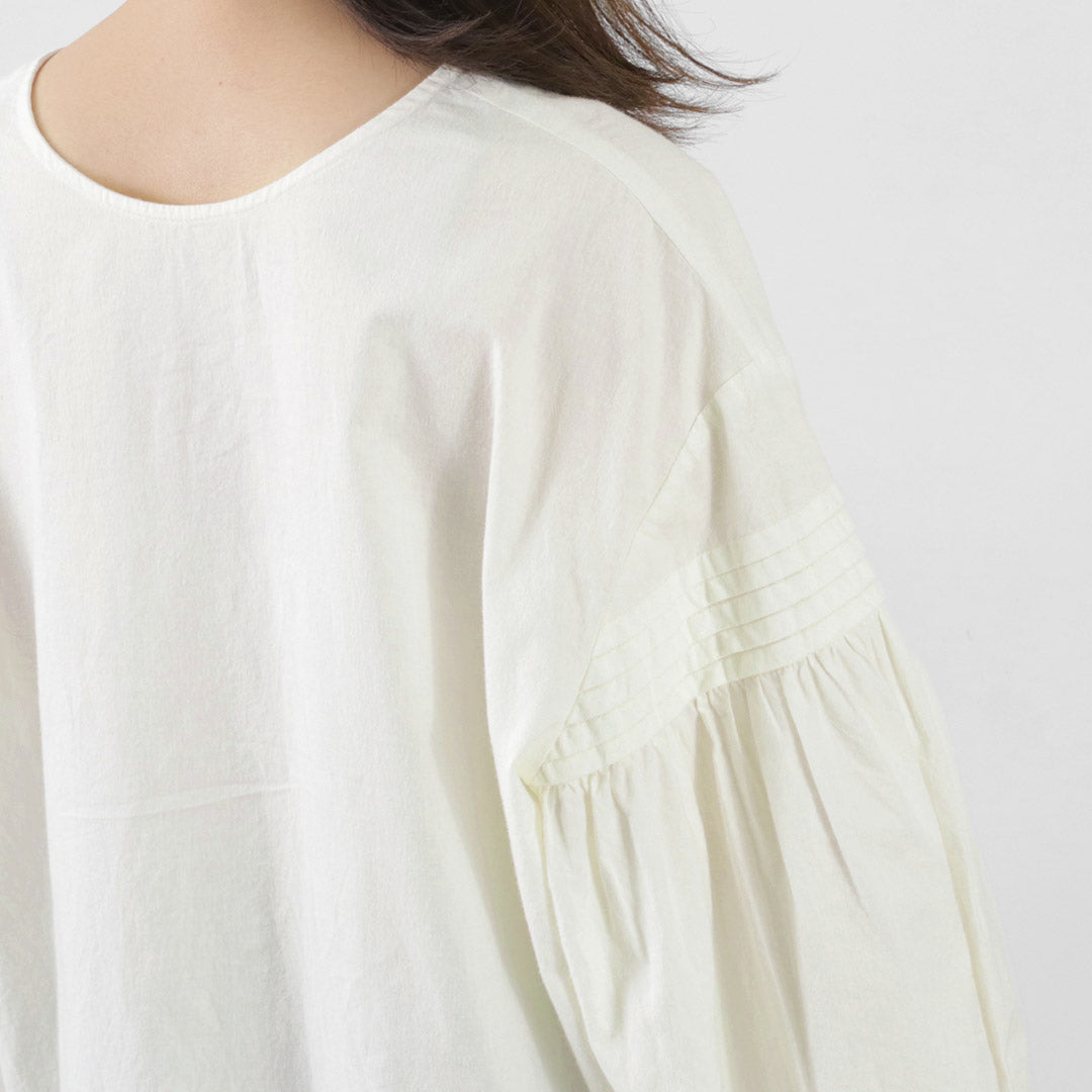 【40%OFF】TUMUGU(ツムグ) コットンキャンブリック起毛 2WAY 裾レース ブラウス