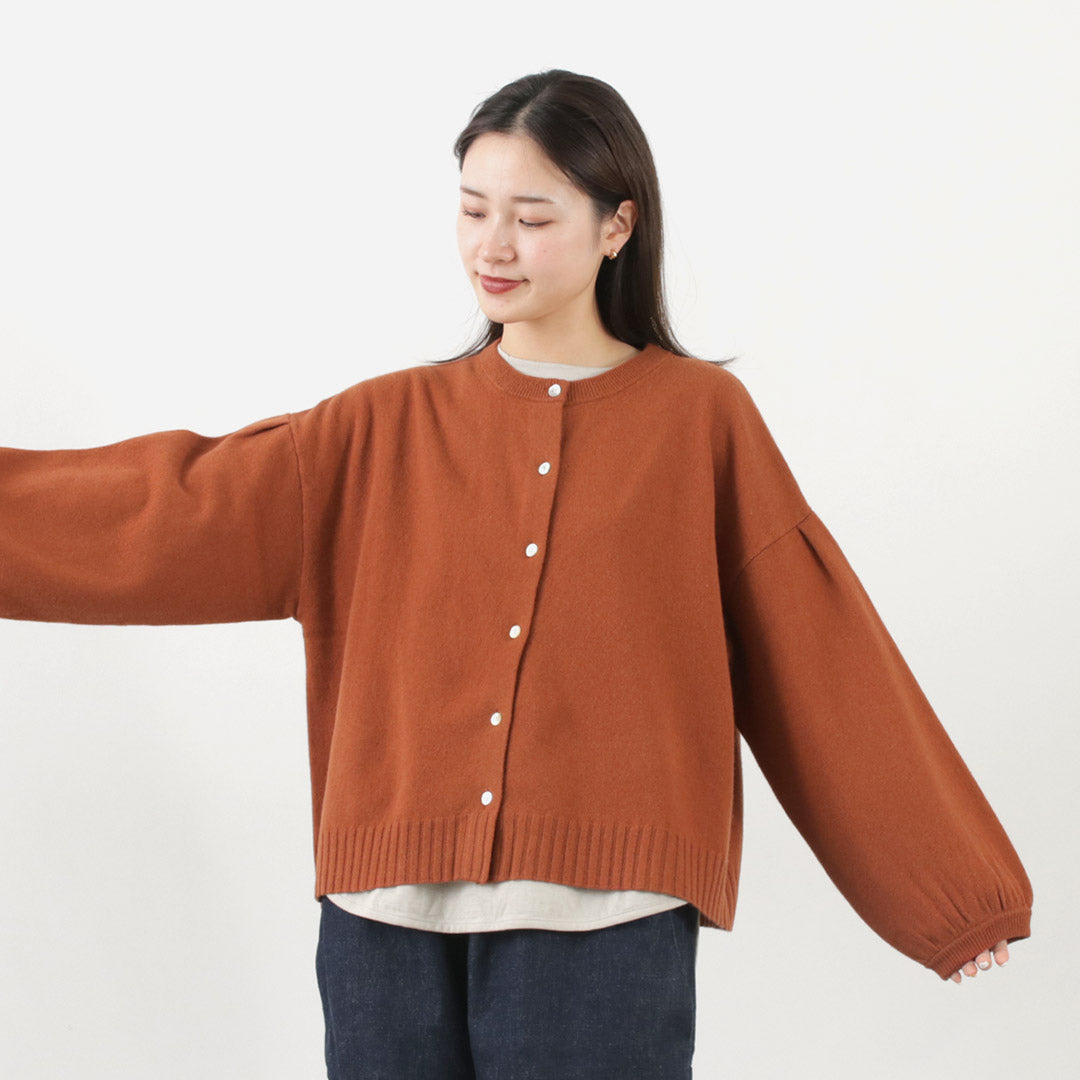 【30%OFF】TUMUGU(ツムグ) メリノウール 衿付きカーディガン