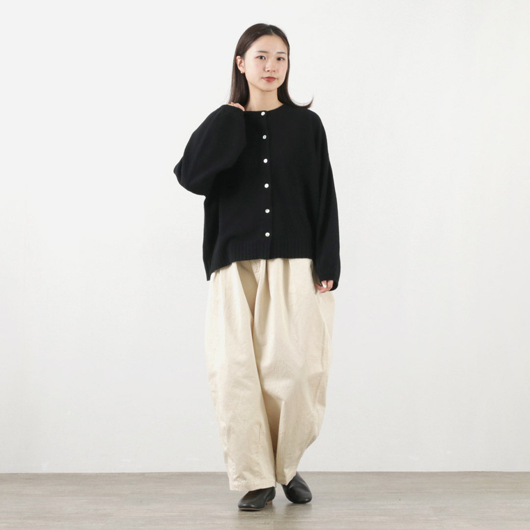 【30%OFF】TUMUGU(ツムグ) メリノウール 衿付きカーディガン