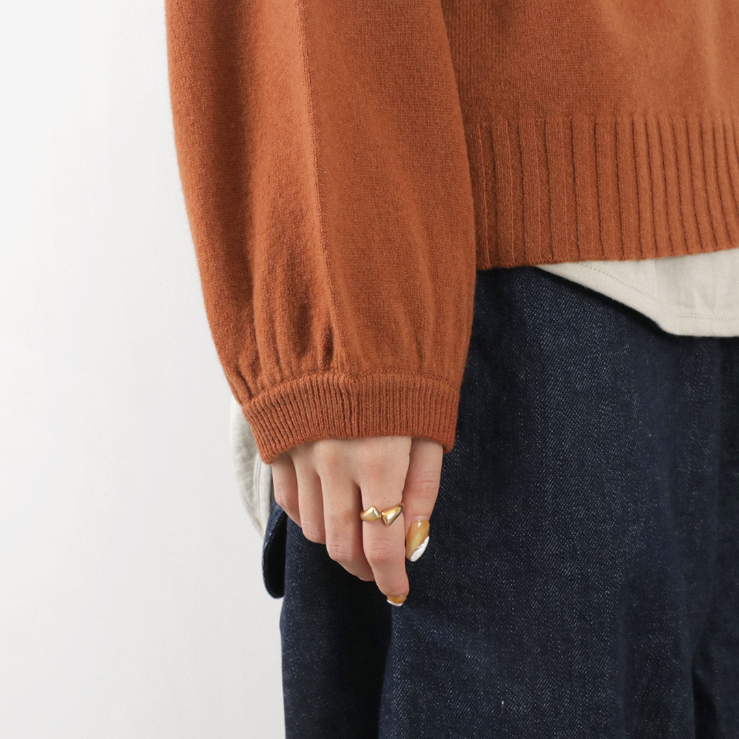 【30%OFF】TUMUGU(ツムグ) メリノウール 衿付きカーディガン