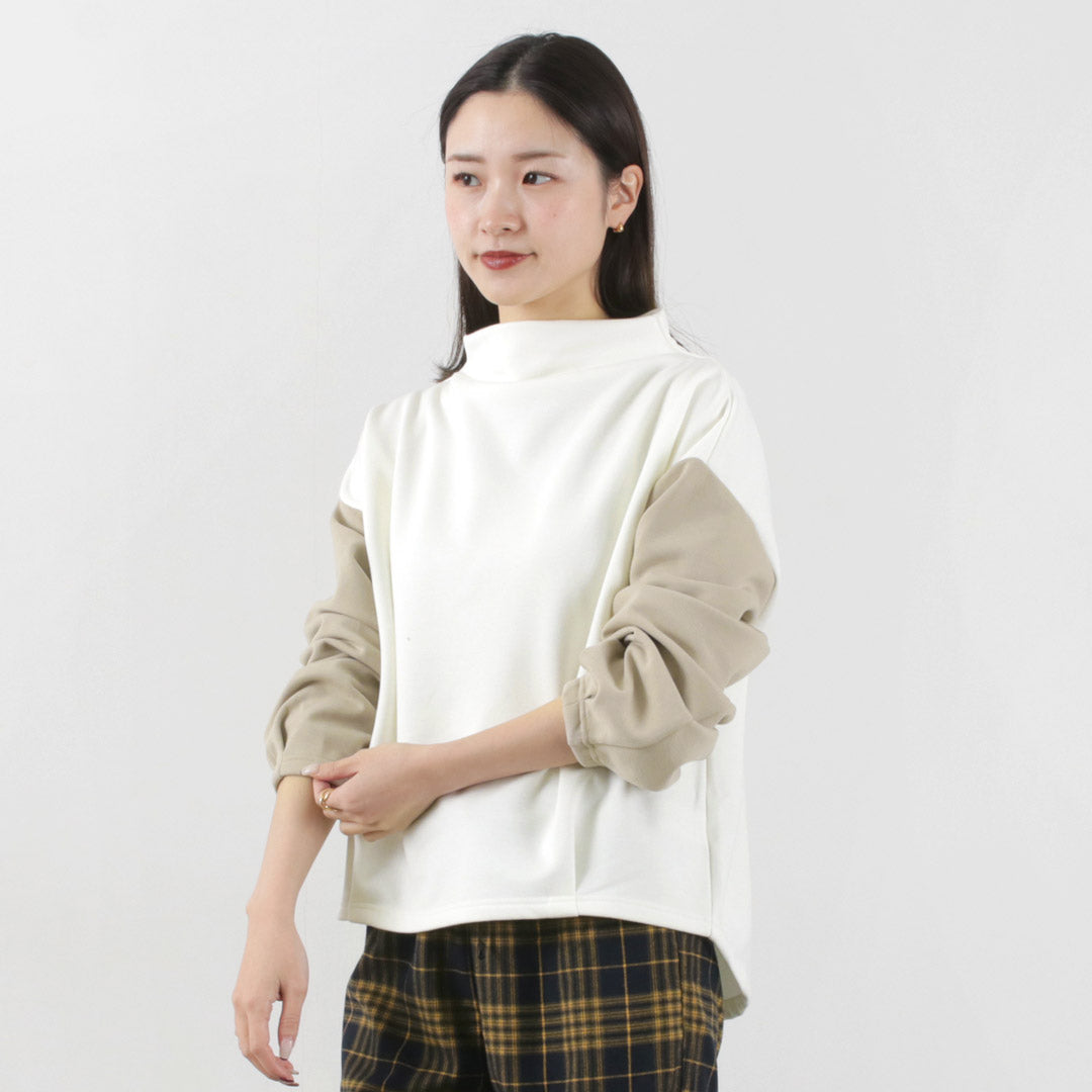 【40%OFF】KELEN(ケレン) バイカラー モックネックトップス