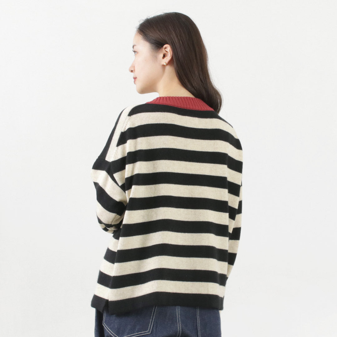 【30%OFF】MAO MADE(マオメイド) やわらかウール ミドルゲージ ワイドプルオーバーニット