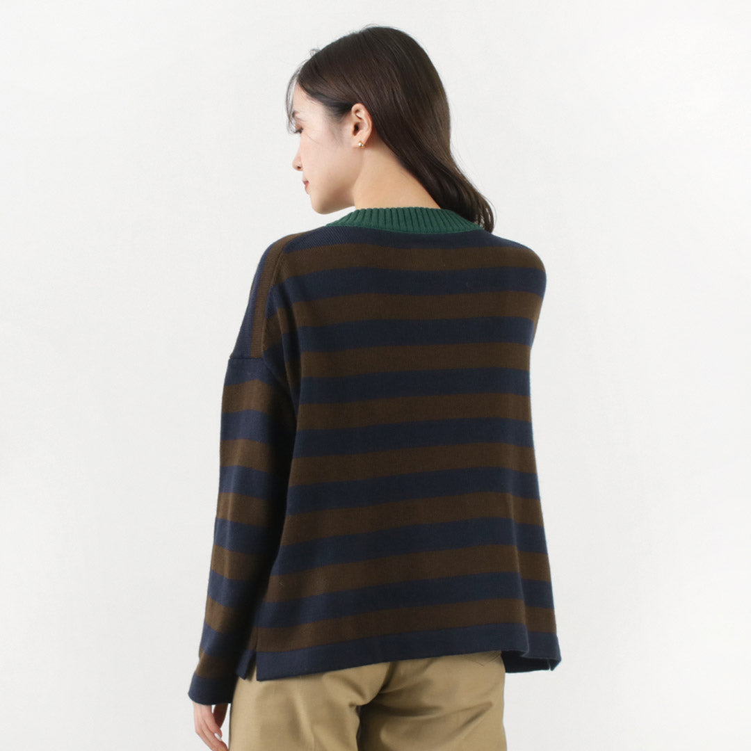 【30%OFF】MAO MADE(マオメイド) やわらかウール ミドルゲージ ワイドプルオーバーニット