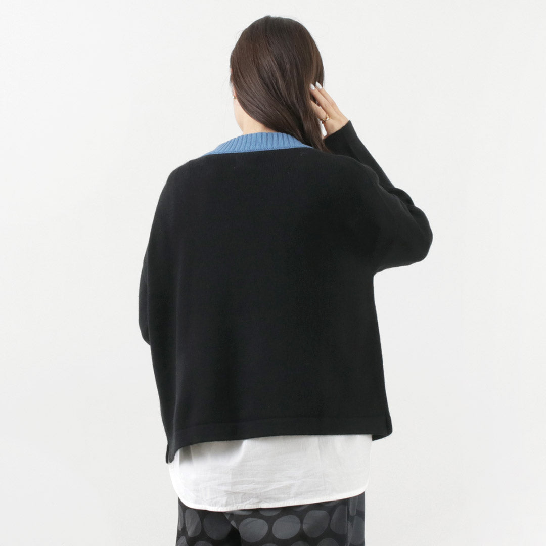 【30%OFF】MAO MADE(マオメイド) やわらかウール ミドルゲージ ワイドプルオーバーニット